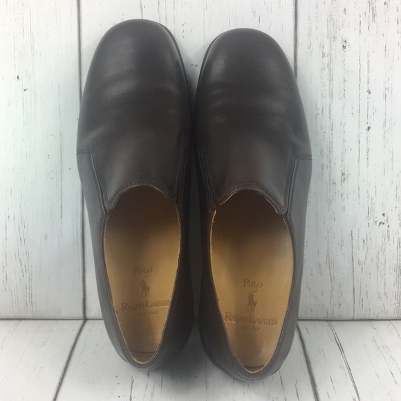 Polo Ralph Lauren Leather Plain Toe Slip On Shoes - Picture 4 of 6